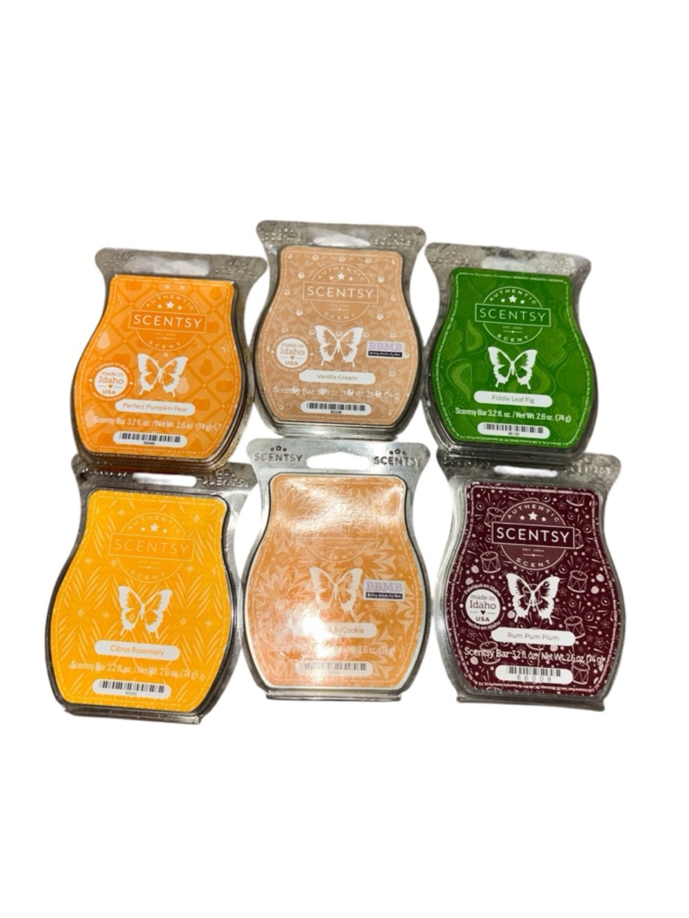 Mixed Lot of 6-3.2 fl. oz Authentic Scentsy Scent Wax Bar
